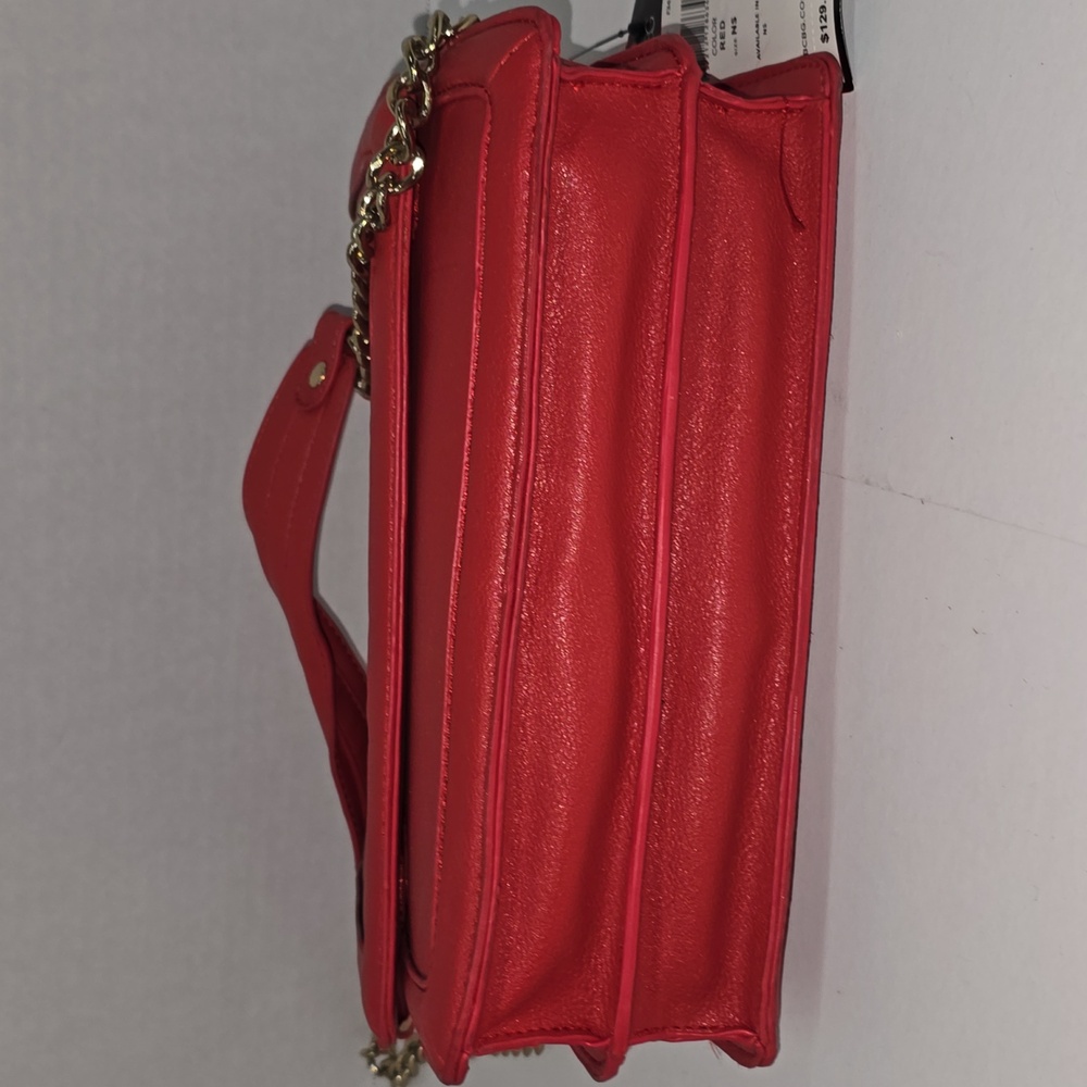 BCBG Paris Red Shoulder Purse Gold Chain Magnetic Closure Double Compartment NWT - Picture 10 of 16